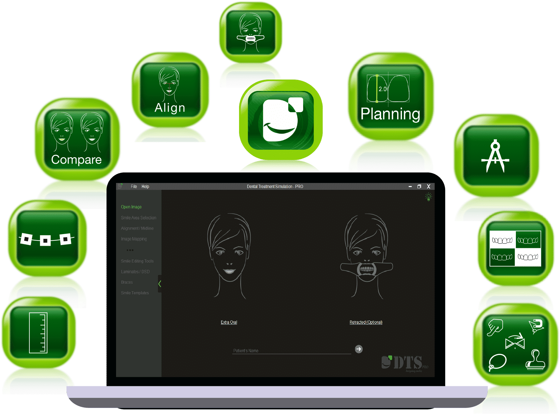DTS PRO smile-design interface illustration