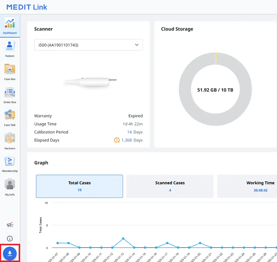 Medit Link dashboard interface